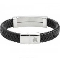 Браслет Zippo Steel Bar Braided Leather Bracelet (22 см) купить в Костроме