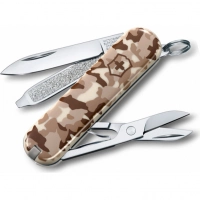 Нож перочинный Victorinox CLASSIC, сталь X55CrMo14, рукоять Cellidor®, песочный камуфляж купить в Костроме