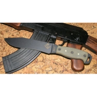 Нож с фиксированным клинком Ontario «NS-7 black micarta», фосфорные доты купить в Костроме