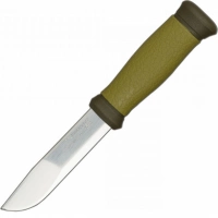 Нож с фиксированным лезвием Morakniv 2000, сталь Sandvik 12C27, рукоять пластик/резина, зеленый купить в Костроме