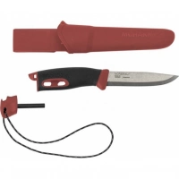 Нож с фиксированным лезвием Morakniv Companion Spark Black Red, сталь Sandvik 12C27, рукоять резина/пластик купить в Костроме