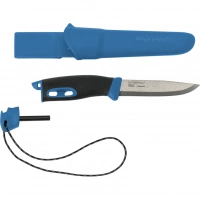 Нож с фиксированным лезвием Morakniv Companion Spark (S) Blue, сталь Sandvik 12C27, рукоять резина/пластик купить в Костроме