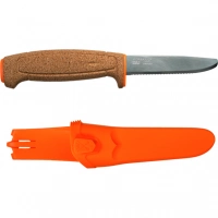 Нож с фиксированным лезвием Morakniv Floating Serrated Knife, сталь Sandvik 12C27, рукоять пробковая купить в Костроме