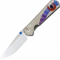 Нож складной Chris Reeve Large Sebenza 21 Unique Graphics Ametyst Cabochon, сталь CPM-S35VN, рукоять титан купить в Костроме