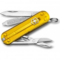 Нож Victorinox Classic SD Colors, Tuscan Sun (0.6223.T81G) жёлтый полупрозрачный, 7 функций 58мм купить в Костроме