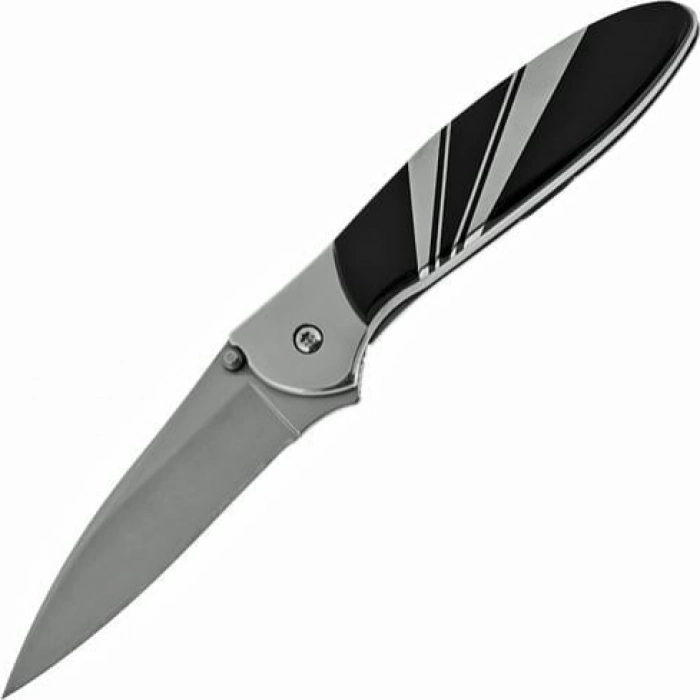 Полуавтоматический складной нож Santa Fe Kershaw Leek, сталь 14C28N, рукоять сталь с накладкой из черной яшмы