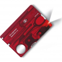 Швейцарская карта Victorinox SwissCard Lite, сталь X50CrMoV15, рукоять ABS-пластик, полупрозрачный красный купить в Костроме