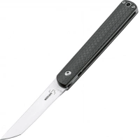 Складной нож Wasabi CF — Boker Plus 01BO632, лезвие сталь 440C Satin, рукоять карбон, чёрный купить в Костроме