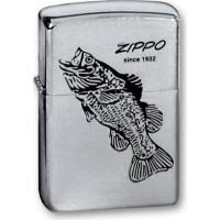 Зажигалка ZIPPO Black Bass Brushed Chrome, латунь с никеле-хром. покрыт., серебр., матов., 36х56х12мм купить в Костроме