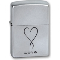 Зажигалка ZIPPO Love Satin Chrome, латунь с никеле-хромовым покрыт., серебр., матовая, 36х56х12 мм купить в Костроме