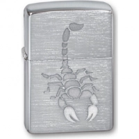 Зажигалка ZIPPO Scorpion Brushed Chrome, латунь с никеле-хром.покрыт., серебр., матов., 36х56х12 мм купить в Костроме