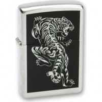 Зажигалка ZIPPO Tigre Satin Chrome, латунь с ник.-хром. покрыт., серебр., матовая, 36х56х12 мм купить в Костроме